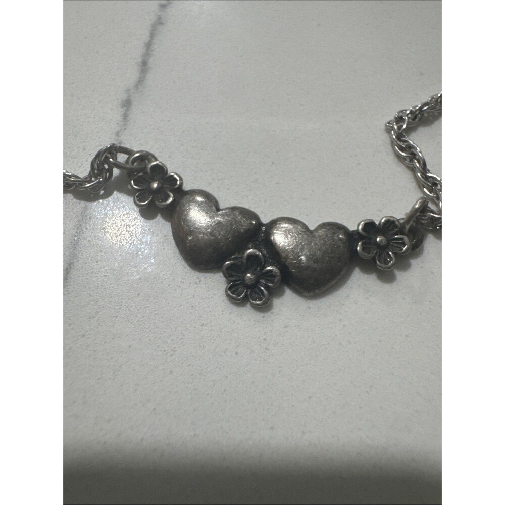 James Avery Retired Hearts and Flowers Sterling Silver 16” Inch Necklace